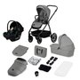 Carucior 3 in 1, Lionelo, Meril, Cu landou de dimensiune XL, Reversibil, Cu scoica auto testata ADAC, Cu accesorii, Pana la 22 kg, Conform cu EN1888-1 EN1888-2, EN1466, Gri - 27