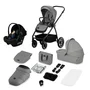 Carucior 3 in 1, Lionelo, Meril, Cu landou de dimensiune XL, Reversibil, Cu scoica auto testata ADAC, Cu accesorii, Pana la 22 kg, Conform cu EN1888-1 EN1888-2, EN1466, Gri - 27