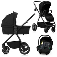 Carucior 3 in 1, Lionelo, Meril, Cu landou de dimensiune XL, Reversibil, Cu scoica auto testata ADAC, Cu accesorii, Pana la 22 kg, Conform cu EN1888-1 EN1888-2, EN1466, Negru