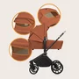 Carucior 3 in 1, Lionelo, Mika Plus, Cadru din aluminiu, Cu landou intarit si salteluta moale, Cu scoica auto testata ADAC, Reversibil, Cu sistem de ventilatie 3D, Cu accesorii, Pana la 22 kg, EN1888-1 EN1888-2 EN1466 ECE R129, Maro - 14