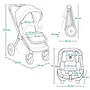Carucior 3 in 1, Lionelo, Mika Plus, Cadru din aluminiu, Cu landou intarit si salteluta moale, Cu scoica auto testata ADAC, Reversibil, Cu sistem de ventilatie 3D, Cu accesorii, Pana la 22 kg, EN1888-1 EN1888-2 EN1466 ECE R129, Maro - 40