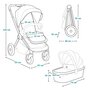 Carucior 3 in 1, Lionelo, Mika Plus, Cadru din aluminiu, Cu landou intarit si salteluta moale, Cu scoica auto testata ADAC, Reversibil, Cu sistem de ventilatie 3D, Cu accesorii, Pana la 22 kg, EN1888-1 EN1888-2 EN1466 ECE R129, Negru - 40