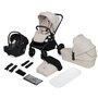 Carucior 3 in 1, Lionelo, Mika Plus, Cadru din aluminiu, Cu landou intarit si salteluta moale, Cu scoica auto testata ADAC, Reversibil, Cu sistem de ventilatie 3D, Cu accesorii, Pana la 22 kg, EN1888-1 EN1888-2 EN1466 ECE R129, Bej - 5