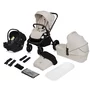 Carucior 3 in 1, Lionelo, Mika Plus, Cadru din aluminiu, Cu landou intarit si salteluta moale, Cu scoica auto testata ADAC, Reversibil, Cu sistem de ventilatie 3D, Cu accesorii, Pana la 22 kg, EN1888-1 EN1888-2 EN1466 ECE R129, Bej - 5