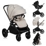 Carucior 3 in 1, Lionelo, Mika Plus, Cadru din aluminiu, Cu landou intarit si salteluta moale, Cu scoica auto testata ADAC, Reversibil, Cu sistem de ventilatie 3D, Cu accesorii, Pana la 22 kg, EN1888-1 EN1888-2 EN1466 ECE R129, Bej - 35