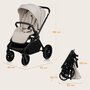 Carucior 3 in 1, Lionelo, Mika Plus, Cadru din aluminiu, Cu landou intarit si salteluta moale, Cu scoica auto testata ADAC, Reversibil, Cu sistem de ventilatie 3D, Cu accesorii, Pana la 22 kg, EN1888-1 EN1888-2 EN1466 ECE R129, Bej - 38