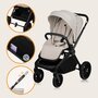 Carucior 3 in 1, Lionelo, Mika Plus, Cadru din aluminiu, Cu landou intarit si salteluta moale, Cu scoica auto testata ADAC, Reversibil, Cu sistem de ventilatie 3D, Cu accesorii, Pana la 22 kg, EN1888-1 EN1888-2 EN1466 ECE R129, Bej - 46