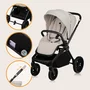 Carucior 3 in 1, Lionelo, Mika Plus, Cadru din aluminiu, Cu landou intarit si salteluta moale, Cu scoica auto testata ADAC, Reversibil, Cu sistem de ventilatie 3D, Cu accesorii, Pana la 22 kg, EN1888-1 EN1888-2 EN1466 ECE R129, Bej - 46