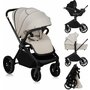 Carucior 3 in 1, Lionelo, Mika Plus, Cadru din aluminiu, Cu landou intarit si salteluta moale, Cu scoica auto testata ADAC, Reversibil, Cu sistem de ventilatie 3D, Cu accesorii, Pana la 22 kg, EN1888-1 EN1888-2 EN1466 ECE R129, Bej - 4