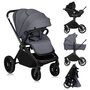 Carucior 3 in 1, Lionelo, Mika Plus, Cadru din aluminiu, Cu landou intarit si salteluta moale, Cu scoica auto testata ADAC, Reversibil, Cu sistem de ventilatie 3D, Cu accesorii, Pana la 22 kg, EN1888-1 EN1888-2 EN1466 ECE R129, Gri - 35