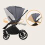 Carucior 3 in 1, Lionelo, Mika Plus, Cadru din aluminiu, Cu landou intarit si salteluta moale, Cu scoica auto testata ADAC, Reversibil, Cu sistem de ventilatie 3D, Cu accesorii, Pana la 22 kg, EN1888-1 EN1888-2 EN1466 ECE R129, Gri - 43