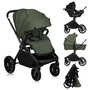 Carucior 3 in 1, Lionelo, Mika Plus, Cadru din aluminiu, Cu landou intarit si salteluta moale, Cu scoica auto testata ADAC, Reversibil, Cu sistem de ventilatie 3D, Cu accesorii, Pana la 22 kg, EN1888-1 EN1888-2 EN1466 ECE R129, Verde - 36