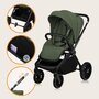 Carucior 3 in 1, Lionelo, Mika Plus, Cadru din aluminiu, Cu landou intarit si salteluta moale, Cu scoica auto testata ADAC, Reversibil, Cu sistem de ventilatie 3D, Cu accesorii, Pana la 22 kg, EN1888-1 EN1888-2 EN1466 ECE R129, Verde - 49