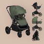 Carucior 3 in 1, Lionelo, Mika Plus, Cadru din aluminiu, Cu landou intarit si salteluta moale, Cu scoica auto testata ADAC, Reversibil, Cu sistem de ventilatie 3D, Cu accesorii, Pana la 22 kg, EN1888-1 EN1888-2 EN1466 ECE R129, Verde - 51