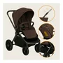 Carucior 3 in 1, Lionelo, Mika Plus, Cu scoica auto Moxie Negru Reversibil, Cu sistem de ventilatie 3D, Cu accesorii, Pana la 22 kg, EN1888-1 EN1888-2 EN1466 ECE R129, Maro - 18
