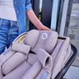 Carucior 3 in 1, Lionelo, Mika Plus, Cu scoica auto Moxie Negru Reversibil, Cu sistem de ventilatie 3D, Cu accesorii, Pana la 22 kg, EN1888-1 EN1888-2 EN1466 ECE R129, Maro - 68