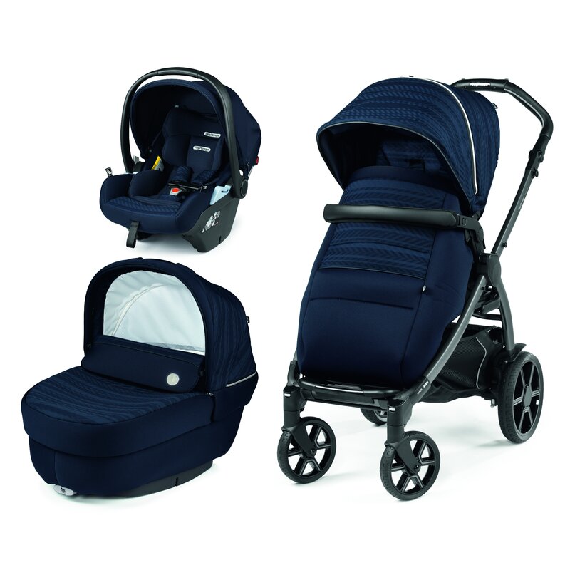 Peg perego - carucior 3 in 1 book lounge eclipse 0-22 kg, albastru