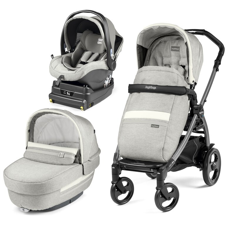 Peg perego - carucior 3 in 1, book plus 51 titania, baza i-size inclusa, luxe pure
