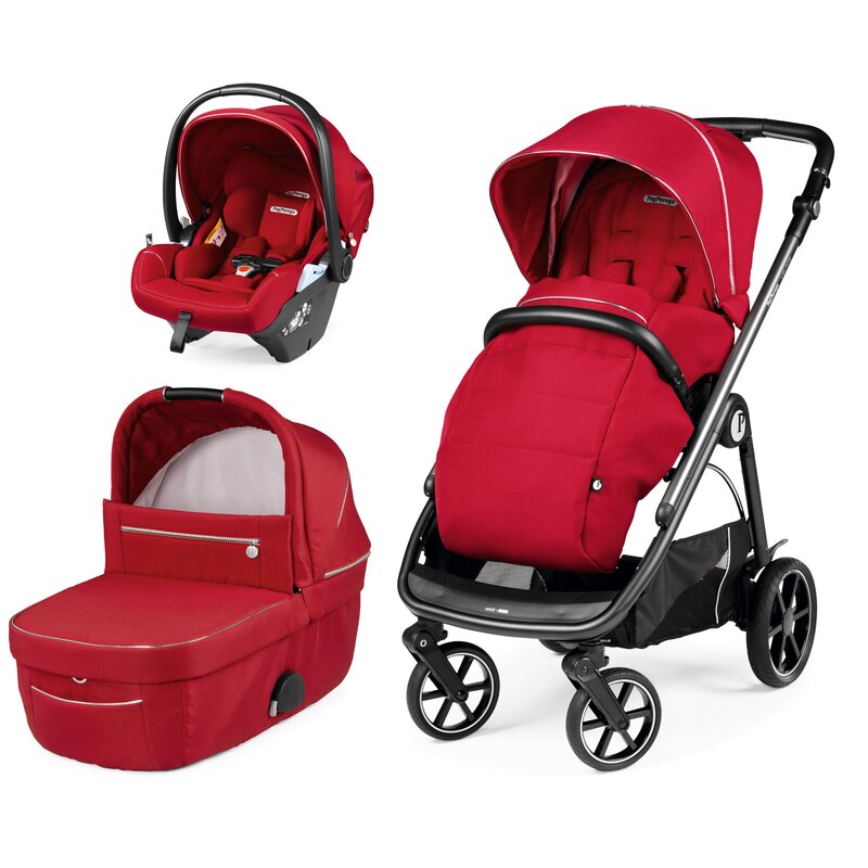 Peg perego - carucior 3 in 1 veloce lounge , shine, rosu