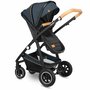 Carucior 4 in 1, Lionelo, Amber, Cu landou intarit si salteluta moale, Cu scoica auto testata ADAC, Baza isofix pentru scoica, Reversibil, Cu accesorii, Pana la 22 kg, EN1888-1 EN1888-2 EN1466 ECE R129, Albastru - 7