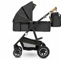 Carucior 4 in 1, Lionelo, Amber, Cu landou intarit si salteluta moale, Cu scoica auto testata ADAC, Baza isofix pentru scoica, Reversibil, Cu accesorii, Pana la 22 kg, EN1888-1 EN1888-2 EN1466 ECE R129, Gri Inchis - 19