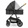 Carucior 4 in 1, Lionelo, Amber, Cu landou intarit si salteluta moale, Cu scoica auto testata ADAC, Baza isofix pentru scoica, Reversibil, Cu accesorii, Pana la 22 kg, EN1888-1 EN1888-2 EN1466 ECE R129, Gri Inchis - 20