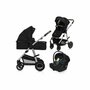 Carucior 4 in 1, Lionelo, Amber, Cu landou intarit si salteluta moale, Cu scoica auto testata ADAC, Baza isofix pentru scoica, Reversibil, Cu accesorii, Pana la 22 kg, EN1888-1 EN1888-2 EN1466 ECE R129, Negru silver - 3