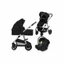 Carucior 4 in 1, Lionelo, Amber, Cu landou intarit si salteluta moale, Cu scoica auto testata ADAC, Baza isofix pentru scoica, Reversibil, Cu accesorii, Pana la 22 kg, EN1888-1 EN1888-2 EN1466 ECE R129, Negru silver - 3