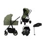 Carucior 4 in 1, Lionelo, Amber Plus, Pana la 22 kg, Cu landou intarit si salteluta din spuma AirDots, Cu scoica auto testata ADAC, Baza isofix pentru scoica, Reversibil, Cu ventilatie 3D, Cu accesorii, EN1888-1, EN1888-2, EN1466, Verde - 1