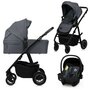 Carucior 4 in 1, Lionelo, Amber Plus, Cu landou intarit si salteluta moale, Cu scoica auto testata ADAC,  Baza isofix pentru scoica, Reversibil, Maner ajustabil, Cu accesorii, Pana la 22 kg, EN1888-1, EN1888-2, EN1466, ECE R129, Gri - 5