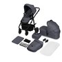 Carucior 4 in 1, Lionelo, Amber Plus, Cu landou intarit si salteluta moale, Cu scoica auto testata ADAC,  Baza isofix pentru scoica, Reversibil, Maner ajustabil, Cu accesorii, Pana la 22 kg, EN1888-1, EN1888-2, EN1466, ECE R129, Gri - 3