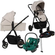 Carucior 4 in 1, Lionelo, Amber Plus, Cu scoica auto Verde testata ADAC + Baza Isofix, Reversibil, Maner ajustabil, Cu accesorii, Cu ventilatie panoramica 3D, Pana la 22 kg, EN1888-1, EN1888-2, EN1466, ECE R129, Bej