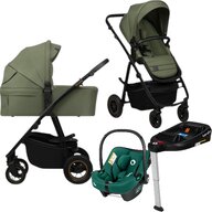 Carucior 4 in 1, Lionelo, Amber Plus, Cu scoica auto Verde testata ADAC +Baza Isofix, Reversibil, Maner ajustabil, Cu accesorii, Cu ventilatie panoramica 3D, Pana la 22 kg, EN1888-1, EN1888-2, EN1466, ECE R129, Verde