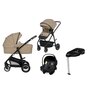 Carucior 4 in 1, Lionelo, Bianka, Transformabil, Cu landou si salteluta moale, Cu scoica auto testata ADAC, Baza isofix pentru scoica, Cu multiple accesorii, Sustine 22 kg, 0 luni+, EN1466:2014+AC:2015, EN1888, Bej