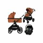 Carucior 4 in 1, Lionelo, Layla, Pana la 22 kg, Cu landou intarit si salteluta din spuma AirDots, Cu scoica auto testata ADAC, Baza isofix pentru scoica, Reversibil, Cu ventilatie 3D, Cu accesorii, EN1888-1, EN1888-2, EN1466, Maro - 3