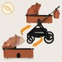 Carucior 4 in 1, Lionelo, Layla, Pana la 22 kg, Cu landou intarit si salteluta din spuma AirDots, Cu scoica auto testata ADAC, Baza isofix pentru scoica, Reversibil, Cu ventilatie 3D, Cu accesorii, EN1888-1, EN1888-2, EN1466, Maro - 15