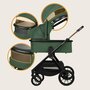 Carucior 4 in 1, Lionelo, Layla, Pana la 22 kg, Cu landou intarit si salteluta din spuma AirDots, Cu scoica auto testata ADAC, Baza isofix pentru scoica, Reversibil, Cu ventilatie 3D, Cu accesorii, EN1888-1, EN1888-2, EN1466, Verde - 13