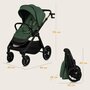 Carucior 4 in 1, Lionelo, Layla, Pana la 22 kg, Cu landou intarit si salteluta din spuma AirDots, Cu scoica auto testata ADAC, Baza isofix pentru scoica, Reversibil, Cu ventilatie 3D, Cu accesorii, EN1888-1, EN1888-2, EN1466, Verde - 16