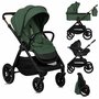 Carucior 4 in 1, Lionelo, Layla, Pana la 22 kg, Cu landou intarit si salteluta din spuma AirDots, Cu scoica auto testata ADAC, Baza isofix pentru scoica, Reversibil, Cu ventilatie 3D, Cu accesorii, EN1888-1, EN1888-2, EN1466, Verde - 22