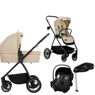Carucior 4 in 1, Lionelo, Meril, Cu landou de dimensiune XL, Reversibil, Cu scoica auto testata ADAC,  Baza isofix pentru scoica, Cu accesorii, Pana la 22 kg, Conform cu EN1888-1 EN1888-2, EN1466, Bej