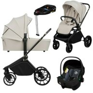 Carucior 4 in 1, Lionelo, Mika Plus, Cu landou intarit si salteluta moale, Cu scoica auto testata ADAC,  Baza isofix pentru scoica, Reversibil, Sistem de ventilatie 3D, Cu accesorii, Pana la 22 kg, EN1888-1 EN1888-2 EN1466 ECE R129, Bej