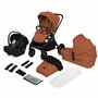 Carucior 4 in 1, Lionelo, Mika Plus, Cu landou intarit si salteluta moale, Cu scoica auto testata ADAC, Baza isofix pentru scoica, Reversibil, Sistem de ventilatie 3D, Cu accesorii, Pana la 22 kg, EN1888-1 EN1888-2 EN1466 ECE R129, Maro - 6