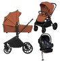 Carucior 4 in 1, Lionelo, Mika Plus, Cu landou intarit si salteluta moale, Cu scoica auto testata ADAC, Baza isofix pentru scoica, Reversibil, Sistem de ventilatie 3D, Cu accesorii, Pana la 22 kg, EN1888-1 EN1888-2 EN1466 ECE R129, Maro - 1