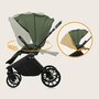 Carucior 4 in 1, Lionelo, Mika Plus, Cu landou intarit si salteluta moale, Cu scoica auto testata ADAC,  Baza isofix pentru scoica, Reversibil, Sistem de ventilatie 3D, Cu accesorii, Pana la 22 kg, EN1888-1 EN1888-2 EN1466 ECE R129, Verde - 8