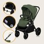 Carucior 4 in 1, Lionelo, Mika Plus, Cu landou intarit si salteluta moale, Cu scoica auto testata ADAC,  Baza isofix pentru scoica, Reversibil, Sistem de ventilatie 3D, Cu accesorii, Pana la 22 kg, EN1888-1 EN1888-2 EN1466 ECE R129, Verde - 11