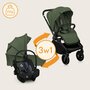 Carucior 4 in 1, Lionelo, Mika Plus, Cu landou intarit si salteluta moale, Cu scoica auto testata ADAC,  Baza isofix pentru scoica, Reversibil, Sistem de ventilatie 3D, Cu accesorii, Pana la 22 kg, EN1888-1 EN1888-2 EN1466 ECE R129, Verde - 22