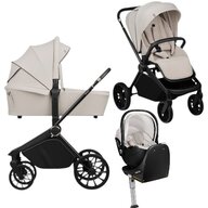 Carucior 4 in 1, Lionelo, Mika Plus, Cu scoica auto Moxie Bej cu baza rotativa 360, Reversibil, Cu sistem de ventilatie 3D, Cu accesorii, Pana la 22 kg, EN1888-1 EN1888-2 EN1466 ECE R129, Bej