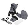 Carucior 4 in 1, Lionelo, Mika Plus, Cu scoica auto Moxie Black Carbon cu baza rotativa 360, Reversibil, Cu sistem de ventilatie 3D, Cu accesorii, Pana la 22 kg, EN1888-1 EN1888-2 EN1466 ECE R129, Gri - 3