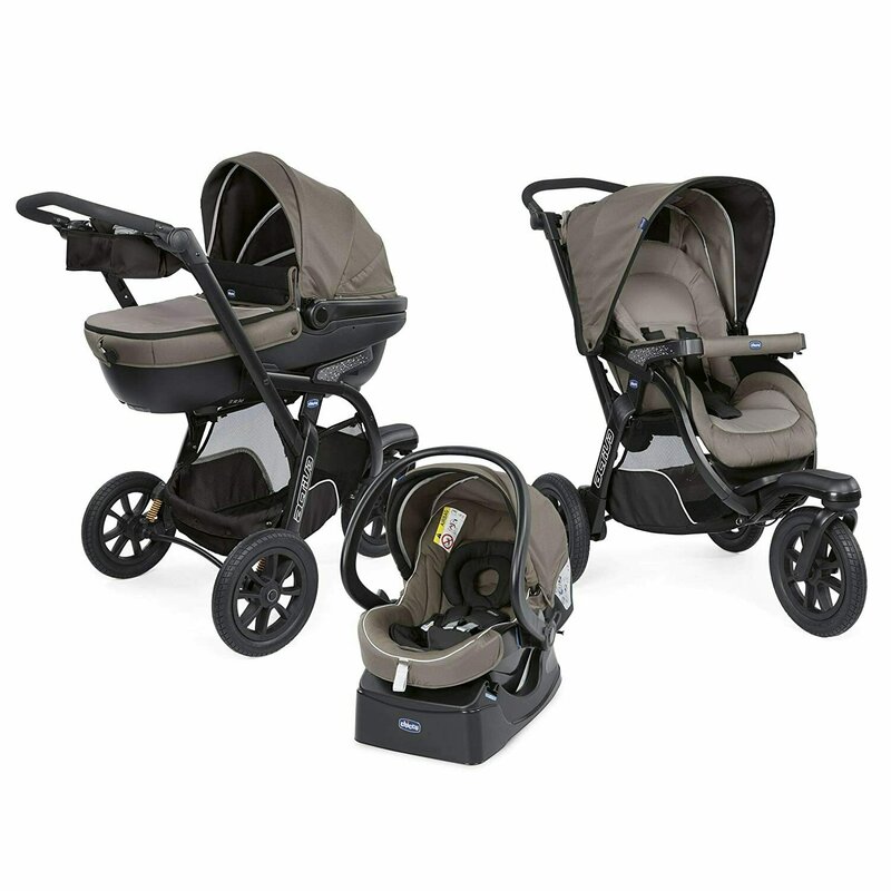 Chicco - carucior trio activ3, car kit, 0+luni, dark beige