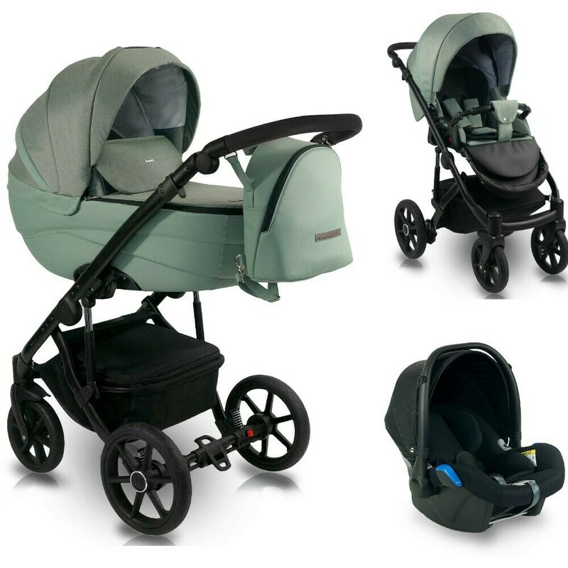 Bexa - carucior 3 in 1 ideal reversibil, 0-36 luni celadon, gri/verde
